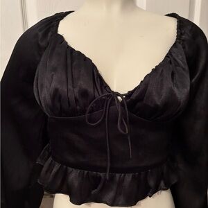 Lush satin crop top L